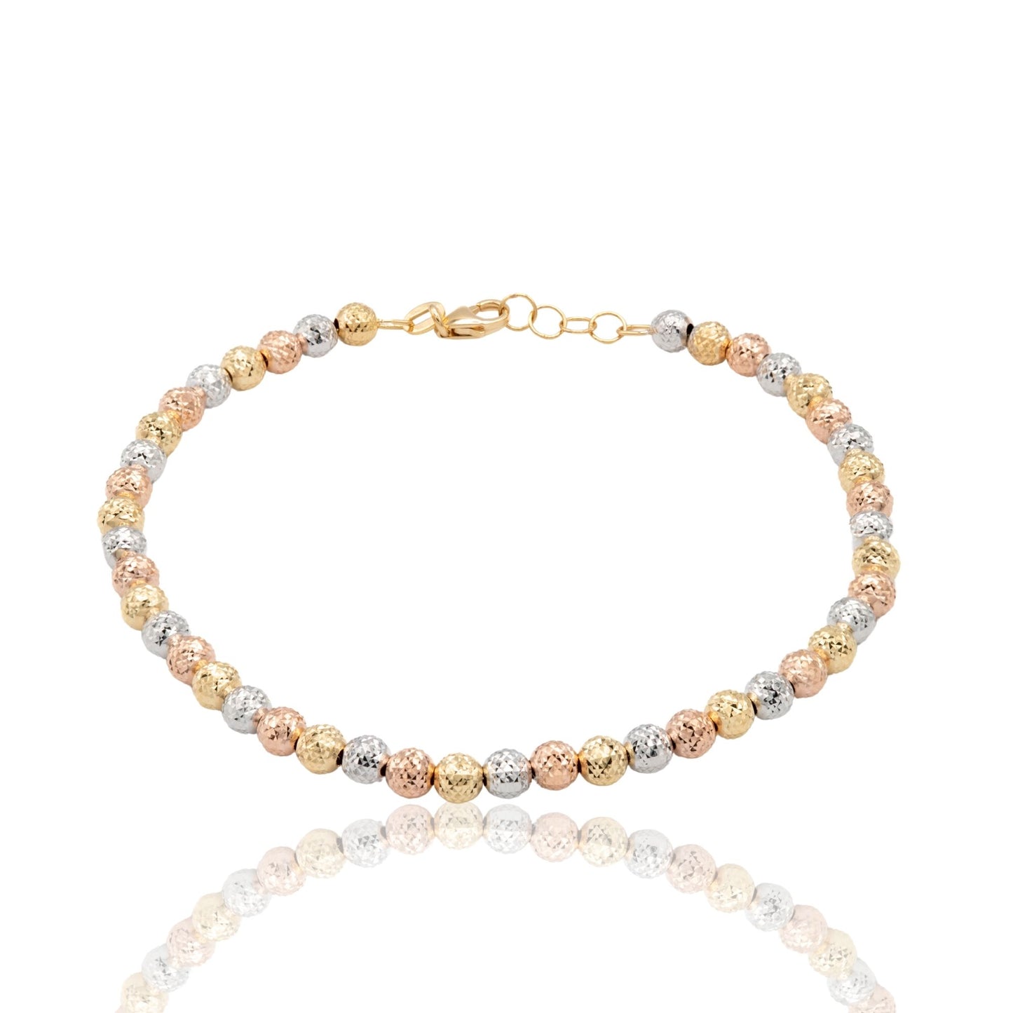 Bracciale Oro Bianco, Oro Giallo, Oro Rosa Oro 18 carati Milleluci Solo Oro Sfera 4 mm