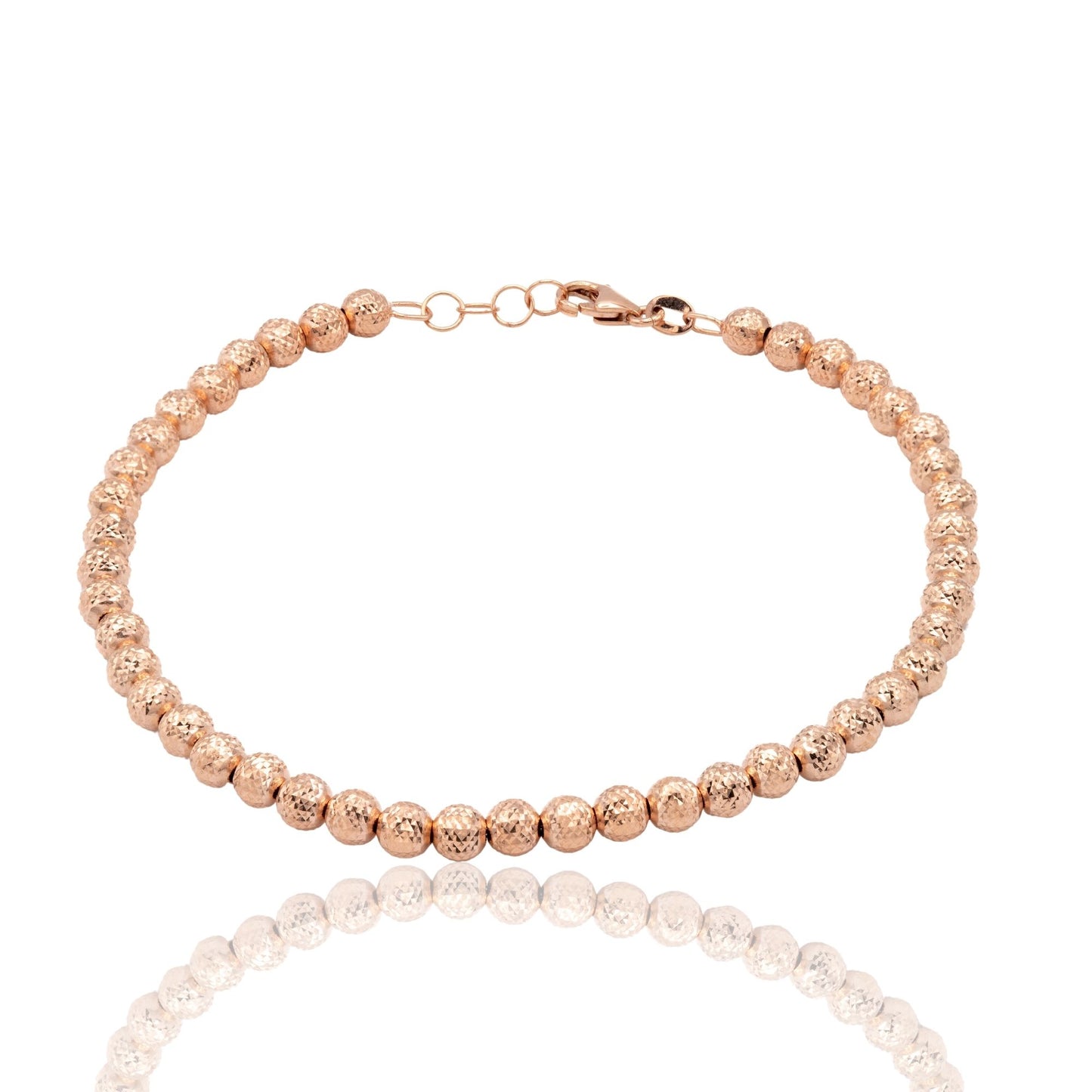 Bracciale Oro Rosa Oro 18 carati Milleluci Solo Oro Sfera 4 mm