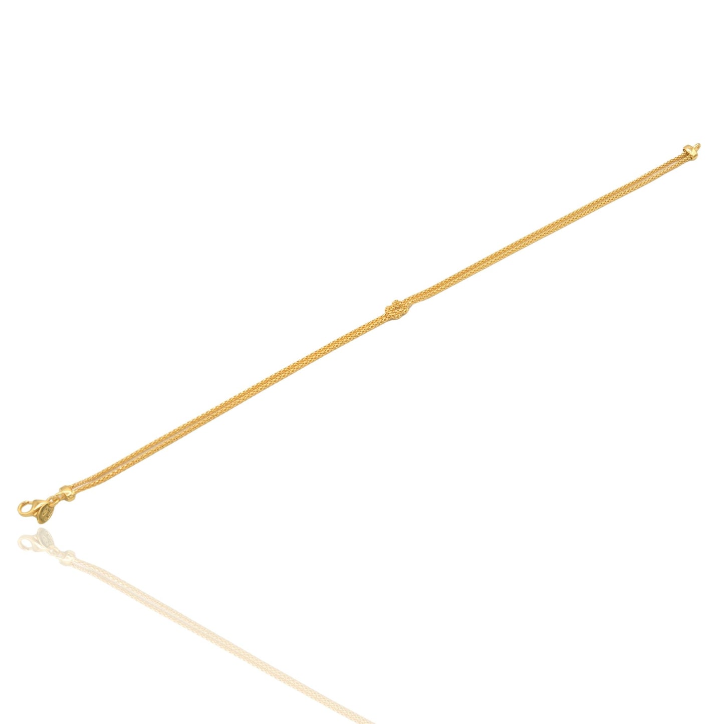 Bracciale Oro Giallo Oro 18 carati Maglia Con Nodo Centrale Solo Oro cm. 19