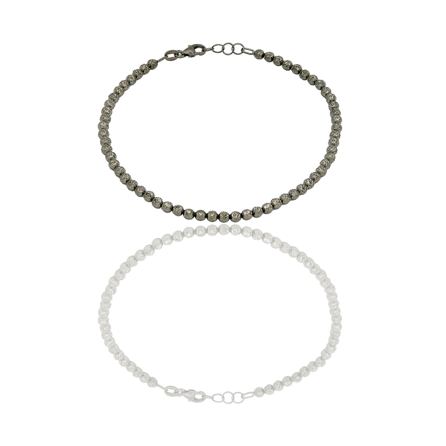 Bracciale Oro Nero Oro 18 carati Milleluci Solo Oro Lunghezza cm. 19 sfera mm. 3