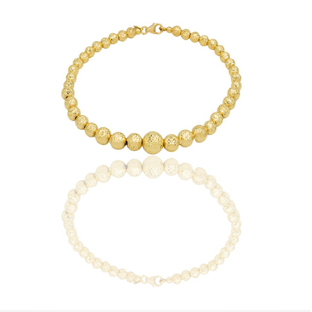Bracciale Oro Giallo Oro 18 carati Milleluci Sfere a scalare Solo Oro Lunghezza cm. 19 sfera mm. 4/5/6/8