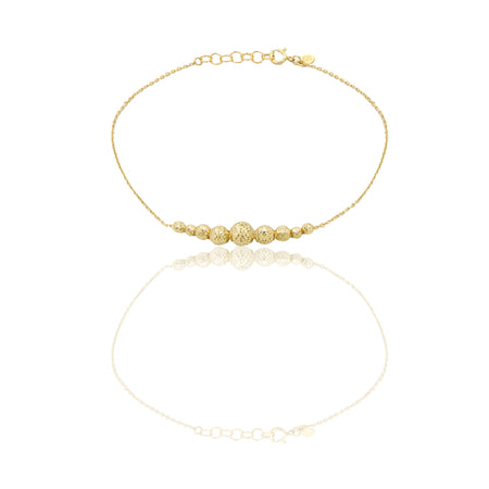 Bracciale Oro Giallo Oro 18 carati Milleluci Sfere a scalare Solo Oro Lunghezza cm. 19 sfera mm. 3/4/5/6