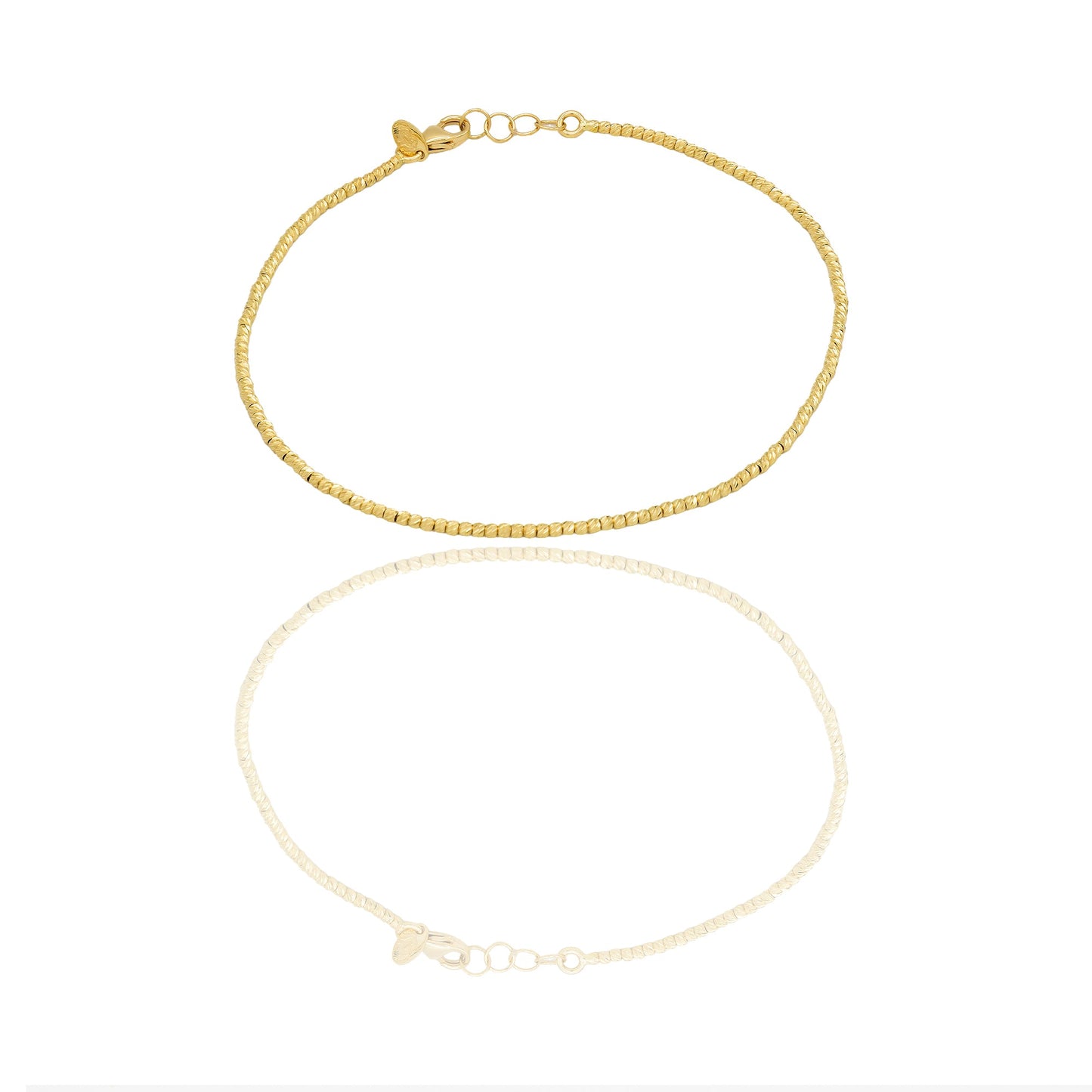 Bracciale Oro Giallo Oro 18 carati Microsfera Slash Solo Oro Lunchezza cm.19,5 sfera mm. 1,5