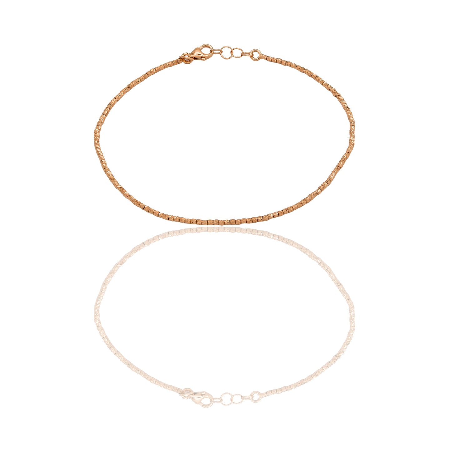 Bracciale Oro Rosa Oro 18 carati Microsfera Slash Solo Oro Lunchezza cm.19,5 sfera mm. 1,5