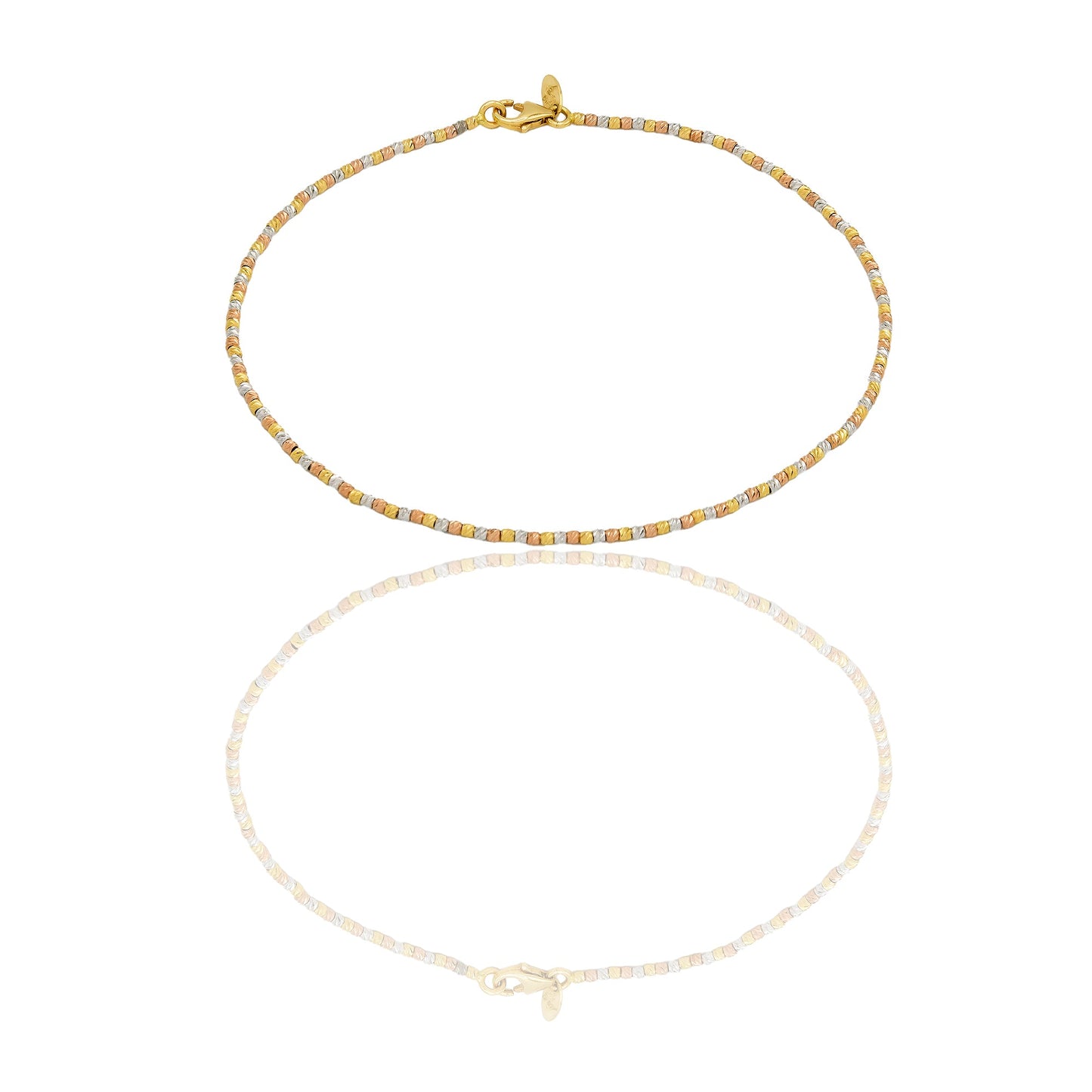 Bracciale Oro Giallo Oro Bianco, Oro Rosa Oro 18 carati Microsfera Slash Solo Oro Lunchezza cm.19,5 sfera mm. 1,5