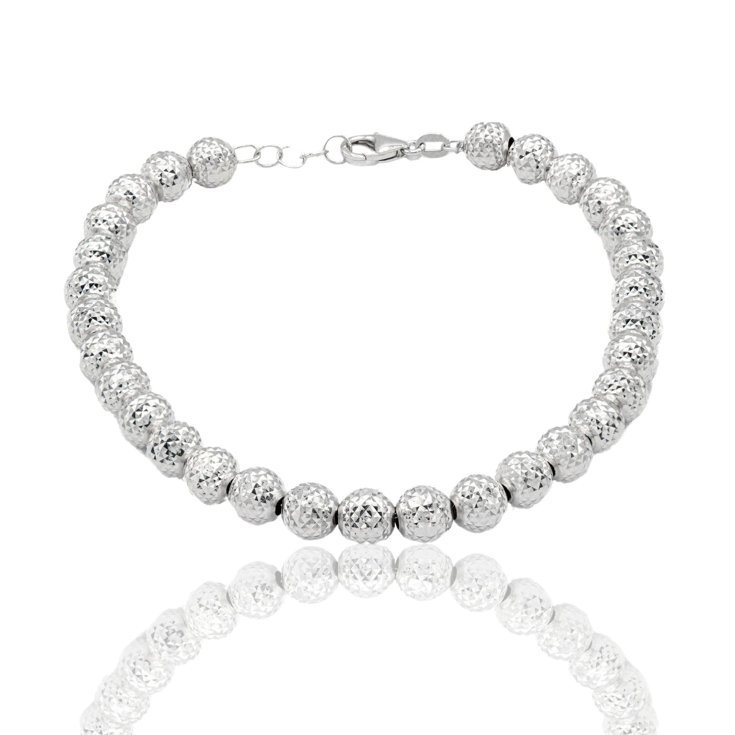 Bracciale Oro Bianco Oro 18 carati Milleluci Solo Oro Sfera 6 mm