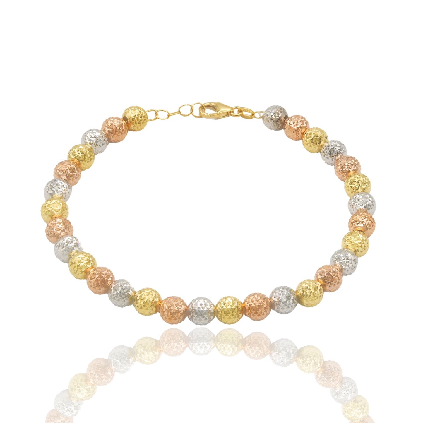 Bracciale Oro Giallo, Oro Bianco, Oro Rosa Oro 18 carati Milleluci Solo Oro Sfera 6 mm