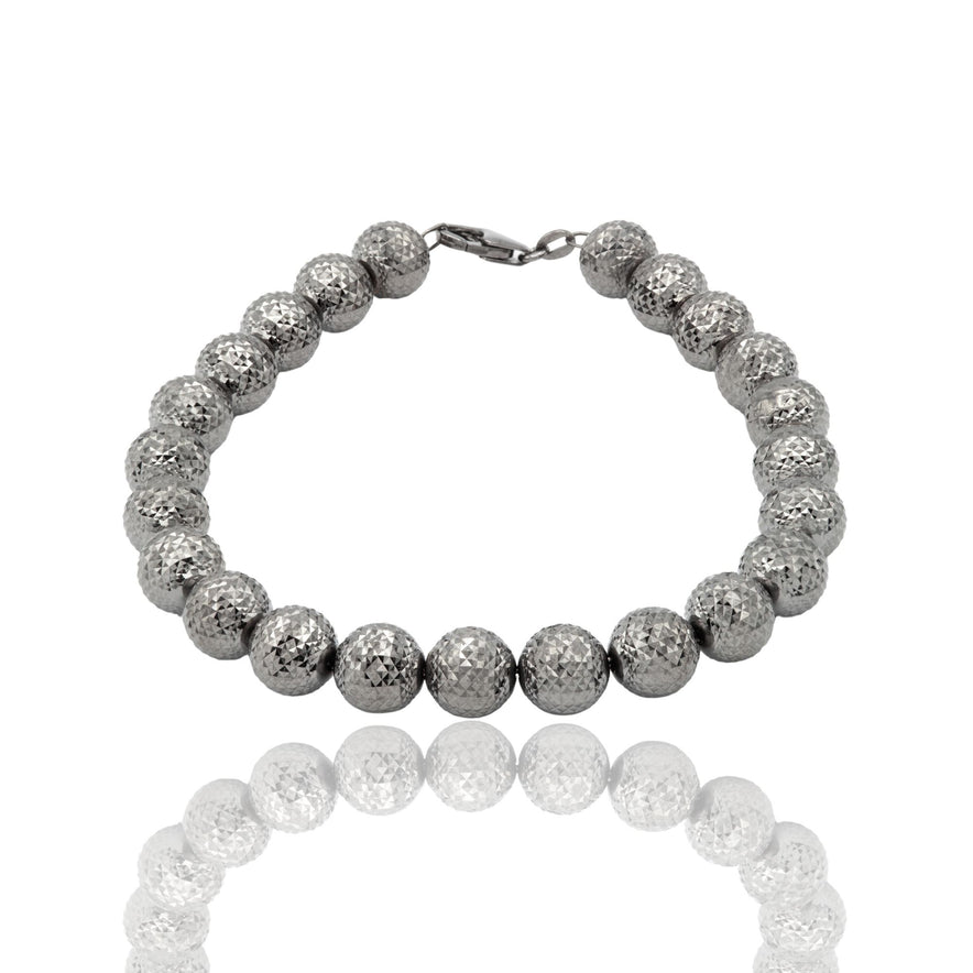 Bracciale Oro Brunito Oro 18 carati Milleluci Solo Oro Sfera 8 mm