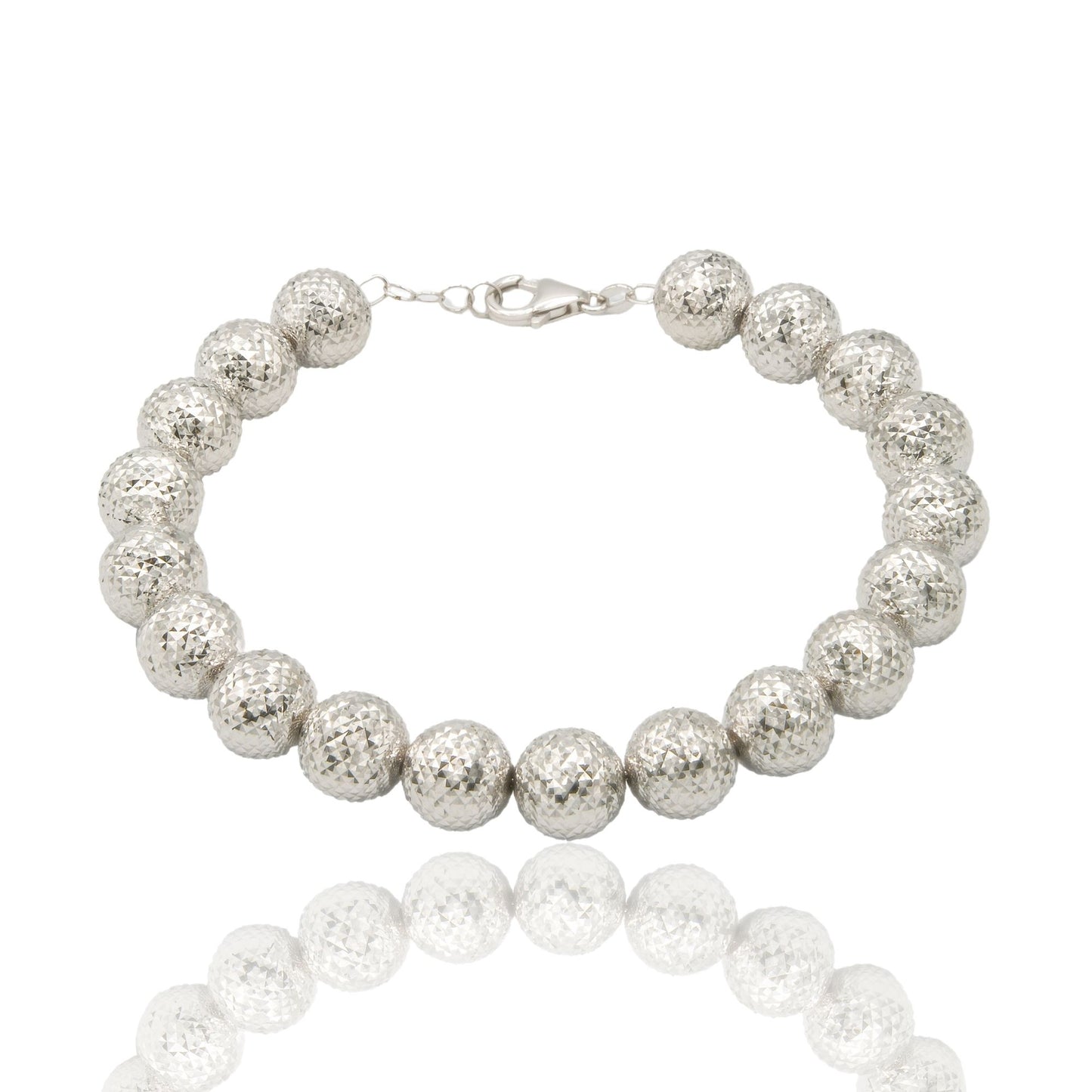 Bracciale Oro Bianco Oro 18 carati Milleluci Solo Oro Sfera 10 mm