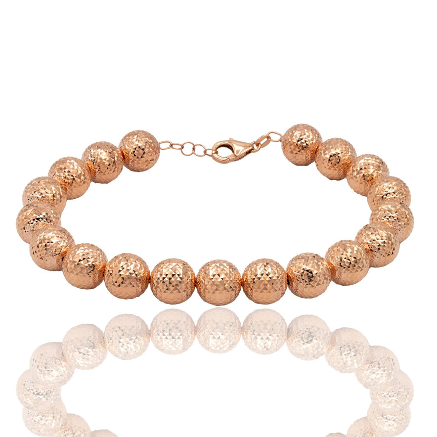 Bracciale Oro Rosa Oro 18 carati Milleluci Solo Oro Sfera 10 mm