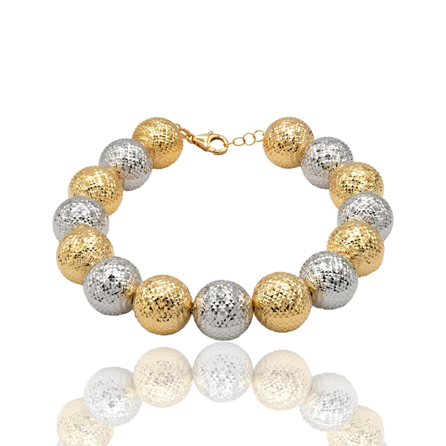 Bracciale Oro Bianco, Oro Giallo Oro 18 carati Milleluci Solo Oro Sfera 14 mm