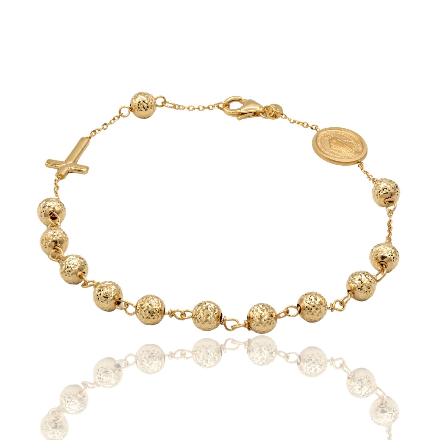 Bracciale Oro Giallo Oro 18 carati Rosario Sfere Milleluci Solo Oro Sfera 5 mm