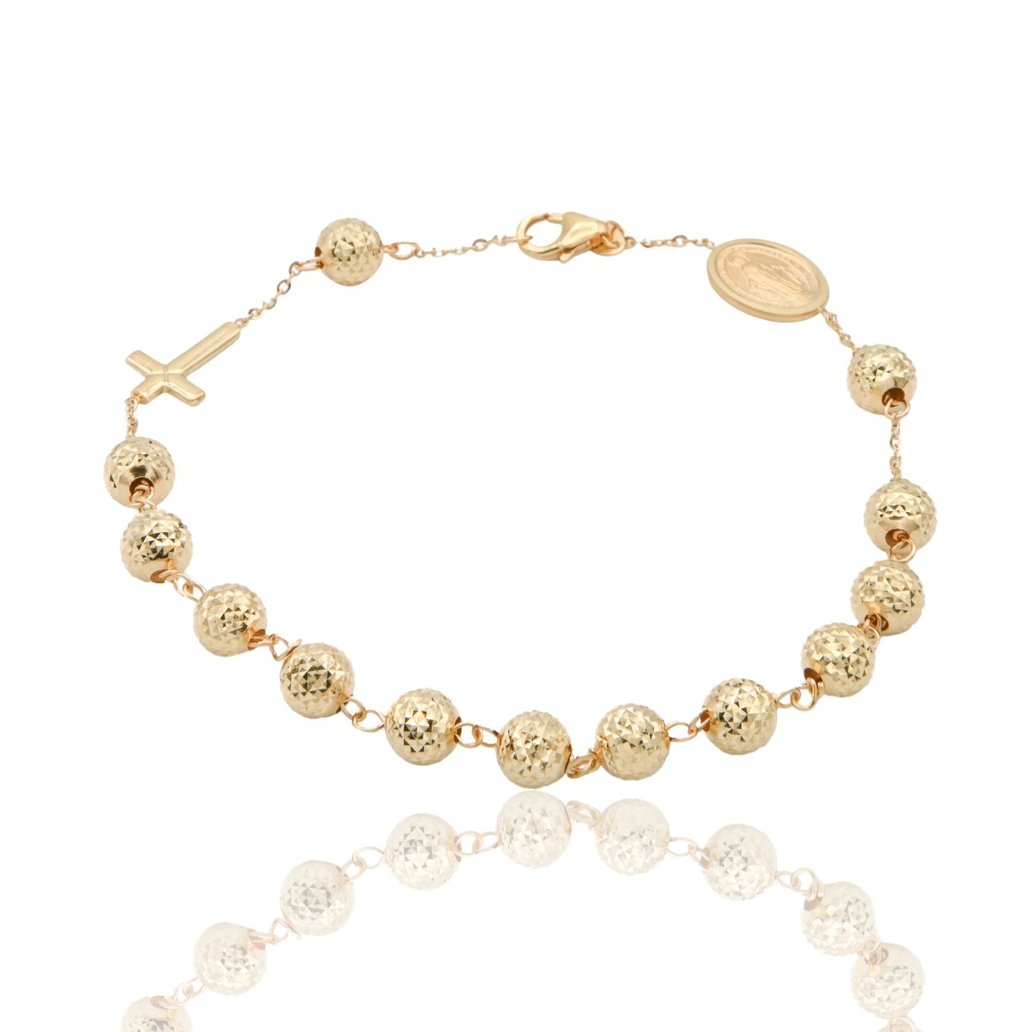 Bracciale Oro Giallo Oro 18 carati Rosario Sfere Milleluci Solo Oro Sfera 6 mm