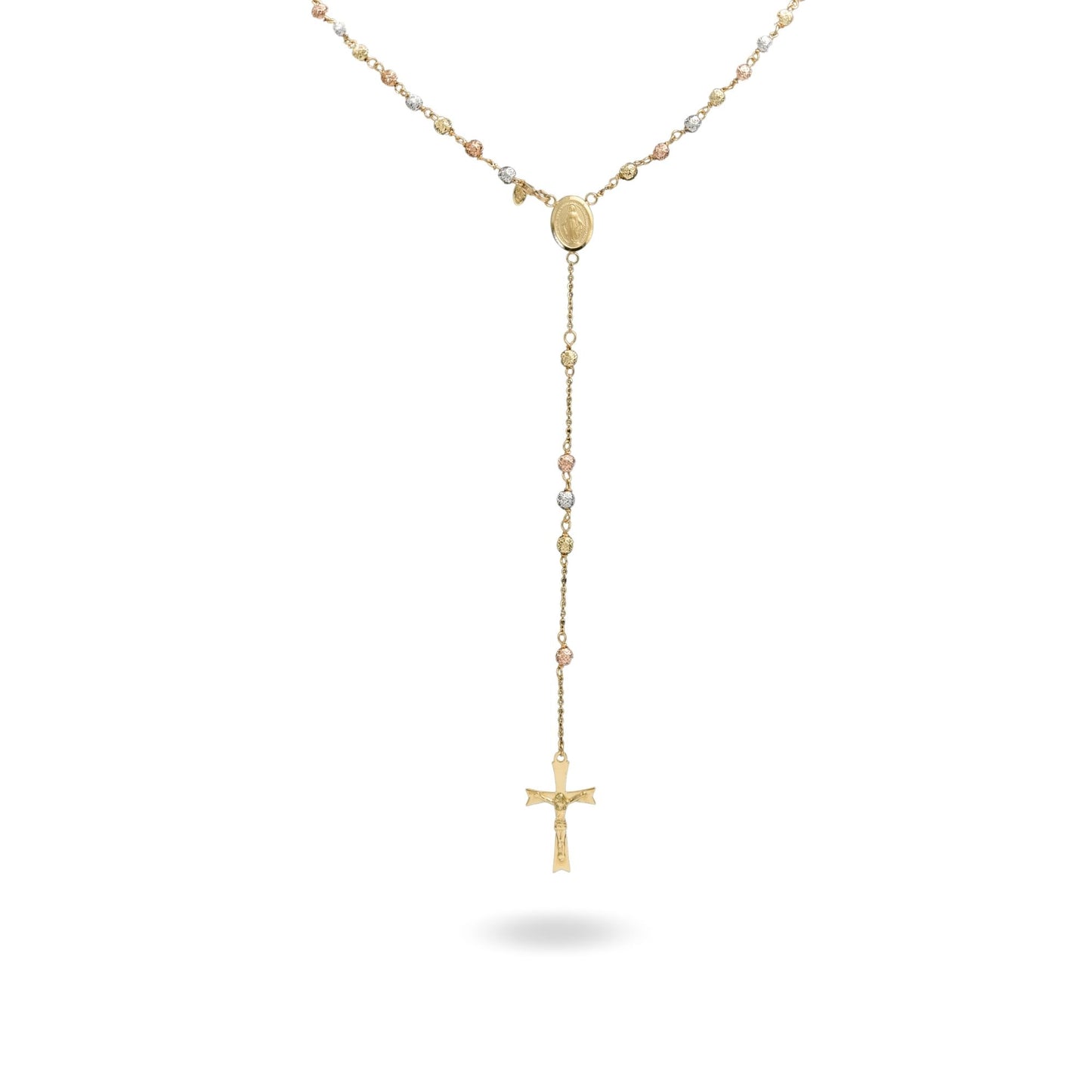 Collana Oro Giallo, Oro Bianco, Oro Rosa Oro 18 carati Rosario Milleluci Solo Oro cm.50 Sfera 4 mm