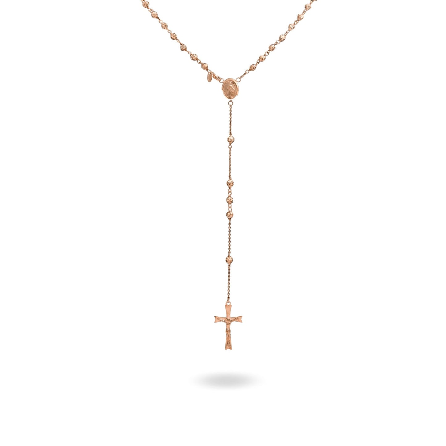 Collana Oro Rosa Oro 18 carati Rosario Milleluci Solo Oro cm.50 Sfera 4 mm