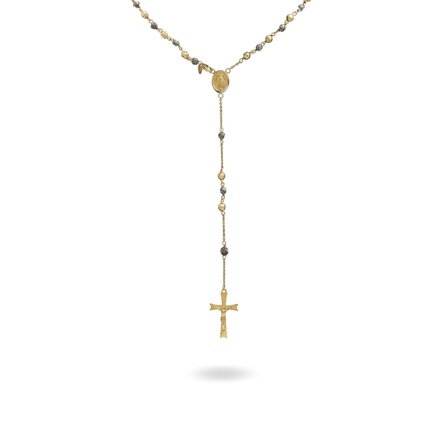 Collana Oro Giallo, Oro Brunito Oro 18 carati Rosario Milleluci Solo Oro cm.50 Sfera 4 mm