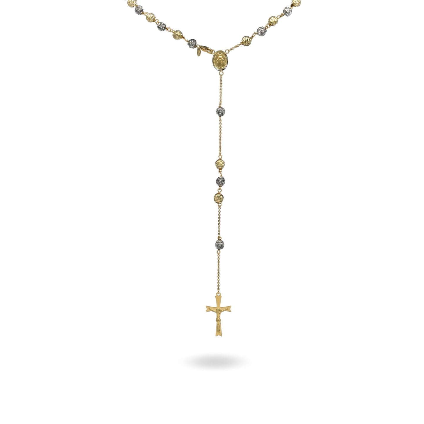 Collana Oro Giallo, Oro Brunito Oro 18 carati Rosario Milleluci Solo Oro cm.60 Sfera 6 mm