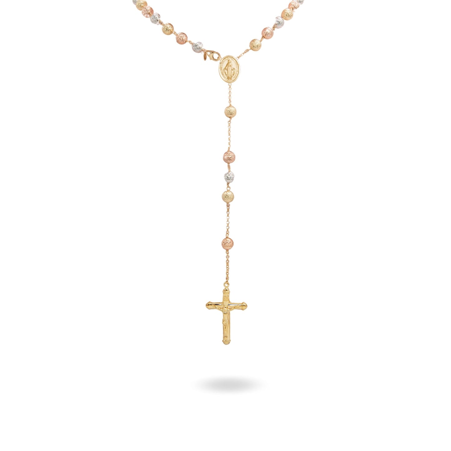 Collana Oro Bianco, Oro Giallo, Oro Rosa Oro 18 carati Rosario Milleluci Solo Oro cm.70 Sfera 8 mm