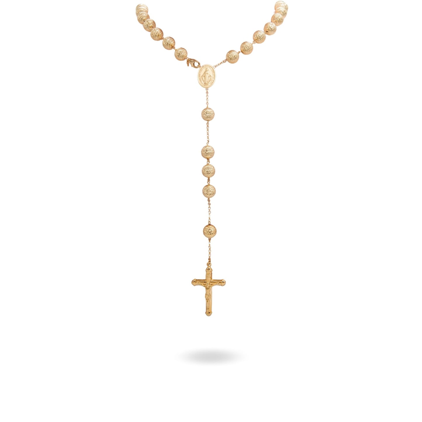Collana Oro Giallo Oro 18 carati Rosario Milleluci Solo Oro cm.80 Sfera 10 mm