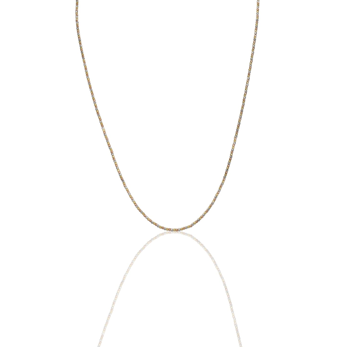 Collana Oro Giallo, Oro Bianco, Oro Rosa Oro 18 carati Girocollo sfere Slash Solo Oro cm.45 Sfera 1,5 mm