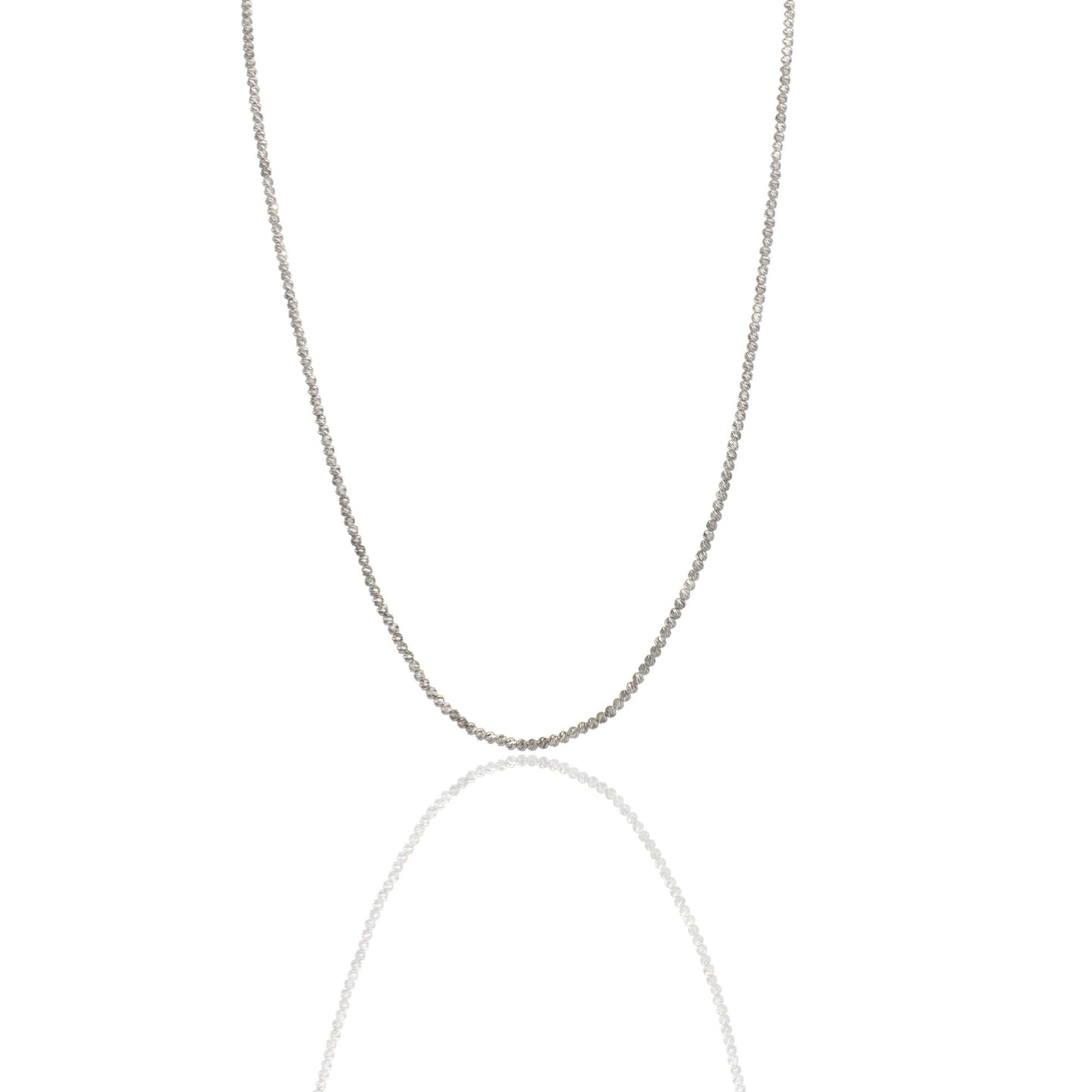 Collana Oro Bianco Oro 18 carati Girocollo sfere Slash Solo Oro cm.50 Sfera 3 mm