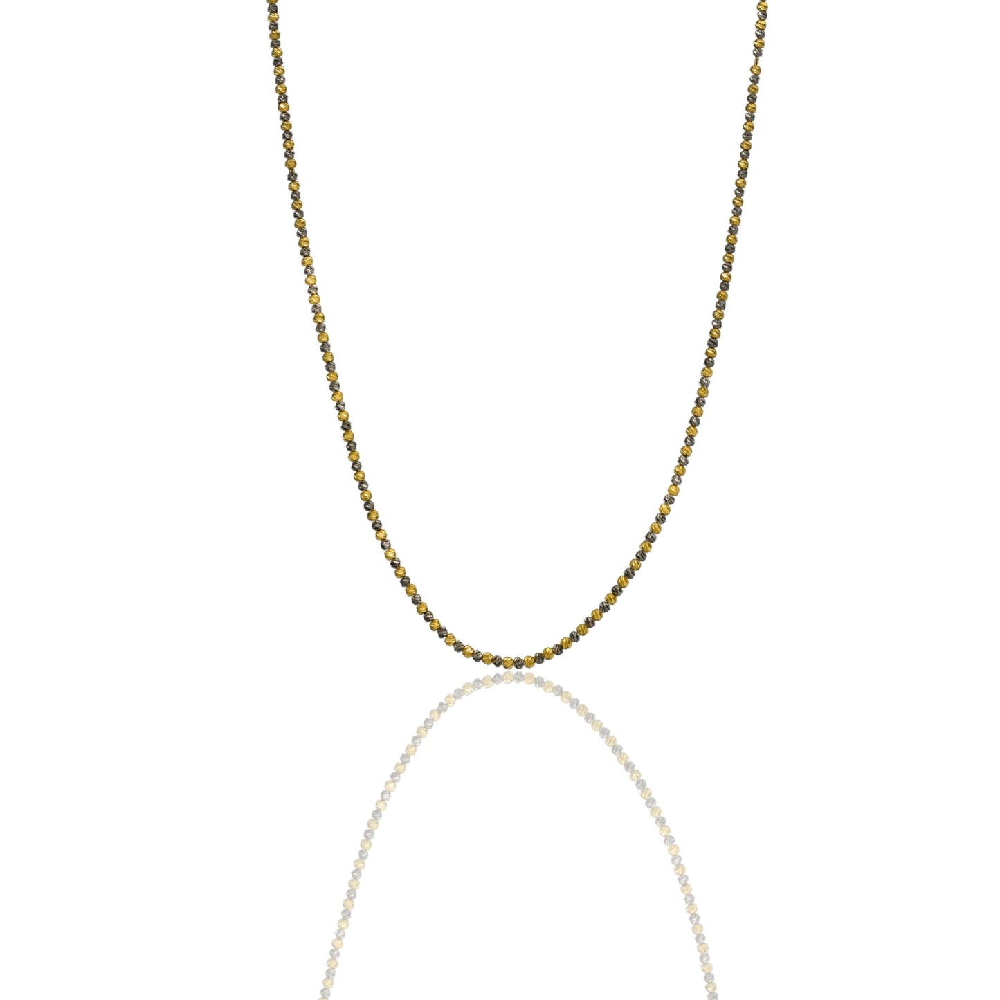 Collana Oro Brunito, Oro Giallo Oro 18 carati Girocollo sfere Slash Solo Oro cm.50 Sfera 3 mm