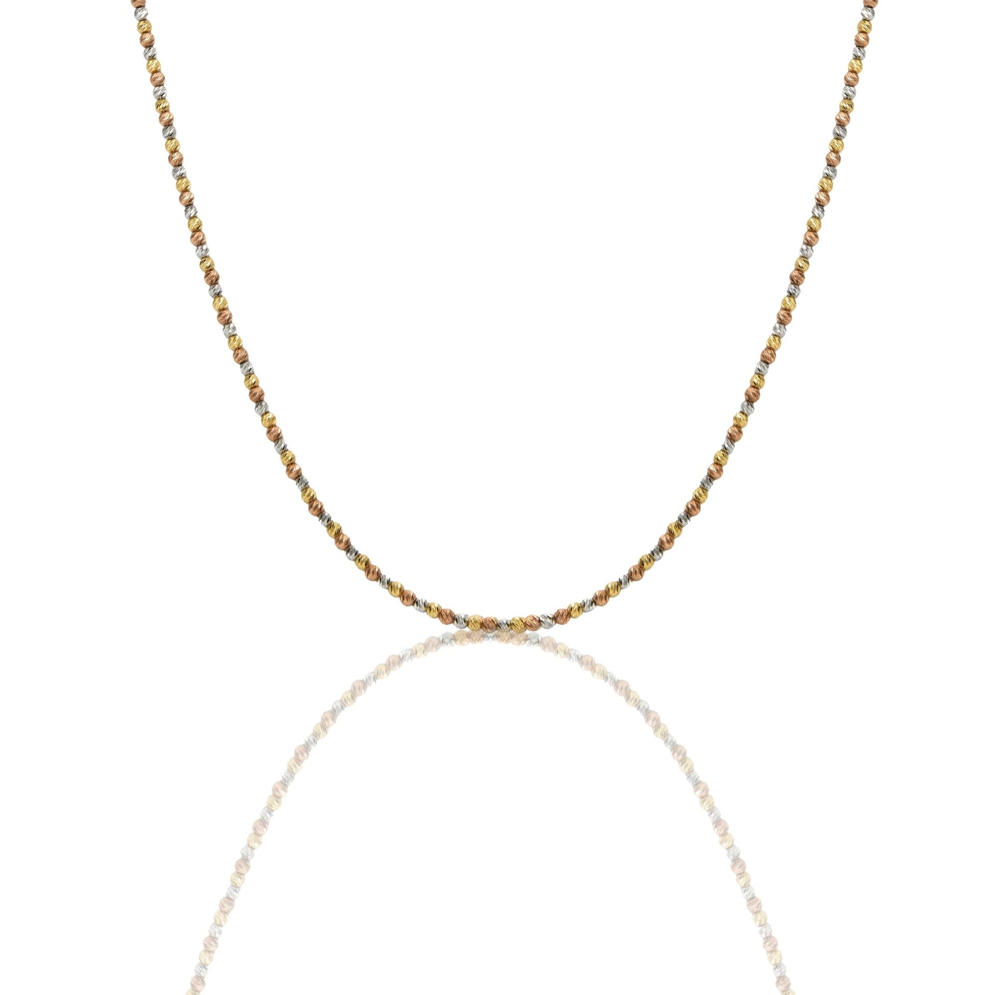 Collana Oro Bianco, Oro Giallo, Oro Rosa Oro 18 carati Girocollo sfere Slash Solo Oro cm.60 Sfera 3 mm