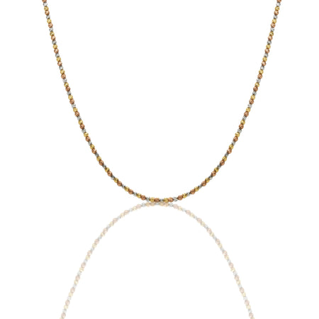 Collana Oro Bianco, Oro Giallo, Oro Rosa Oro 18 carati Girocollo sfere Slash Solo Oro cm.60 Sfera 3 mm