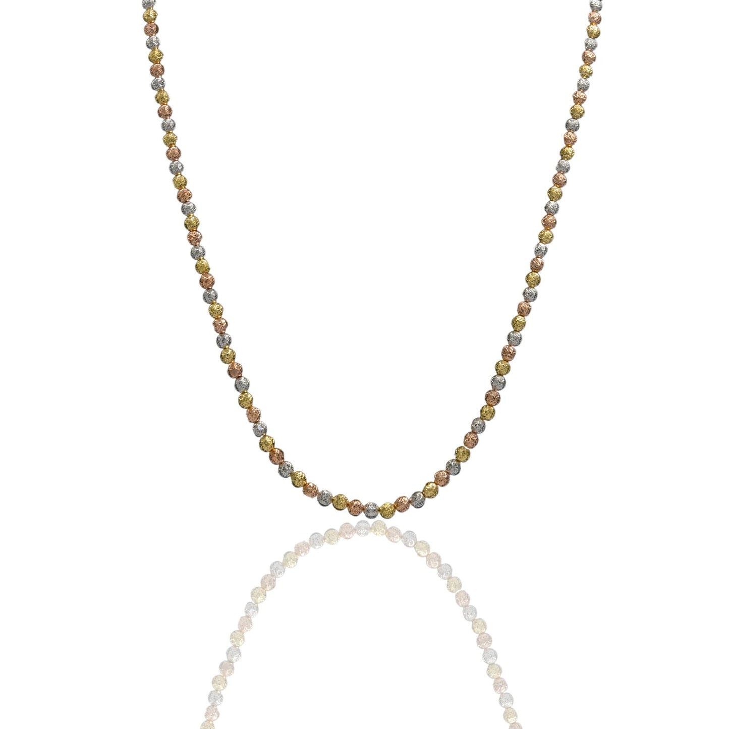 Collana Oro Bianco, Oro Giallo, Oro Rosa Oro 18 carati Girocollo Milleluci Solo Oro cm.60 Sfera 4 mm