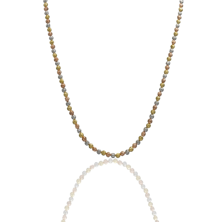 Collana Oro Bianco, Oro Giallo, Oro Rosa Oro 18 carati Girocollo Milleluci Solo Oro cm.60 Sfera 4 mm