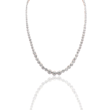 Collana Oro Bianco Oro 18 carati Girocollo Milleluci Solo Oro cm.45 Sfera a scalare