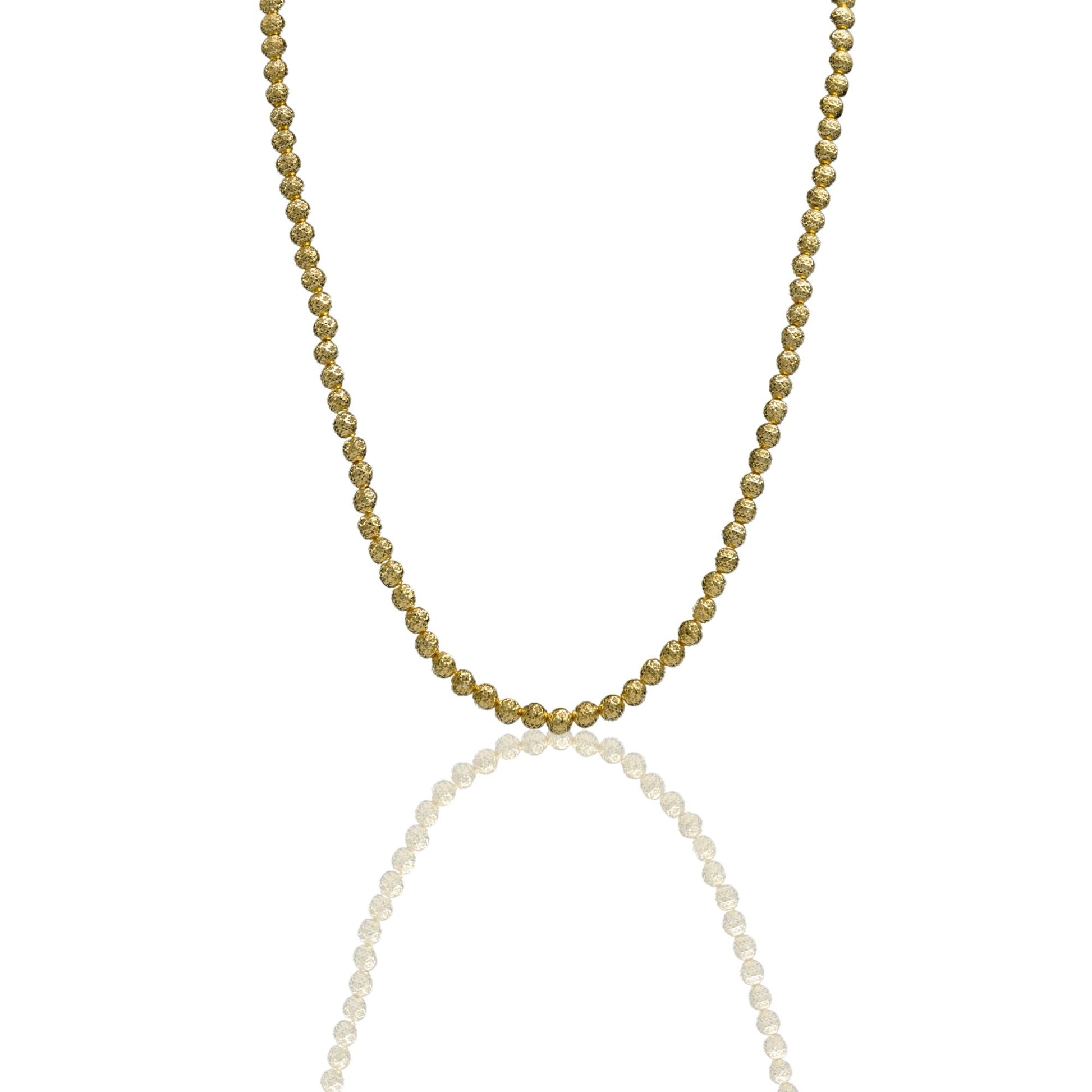 Collana Oro Giallo Oro 18 carati Girocollo Milleluci Solo Oro cm.50 Sfera 5 mm