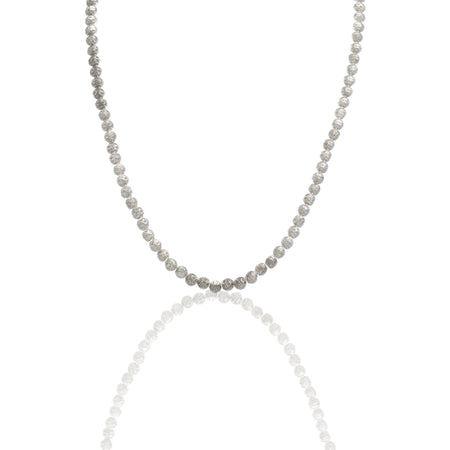 Collana Oro Bianco Oro 18 carati Girocollo Milleluci Solo Oro cm.50 Sfera 5 mm