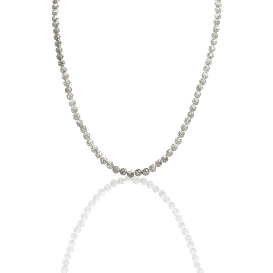 Collana Oro Bianco Oro 18 carati Girocollo Milleluci Solo Oro cm.50 Sfera 5 mm