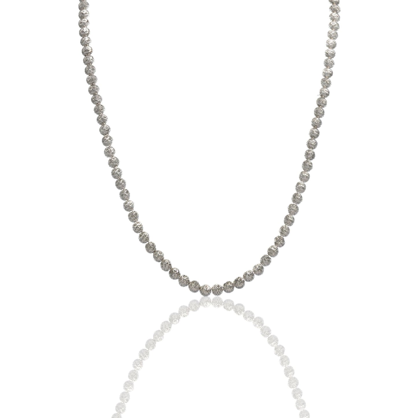 Collana Oro Bianco Oro 18 carati Girocollo Milleluci Solo Oro cm.50 Sfera 6 mm