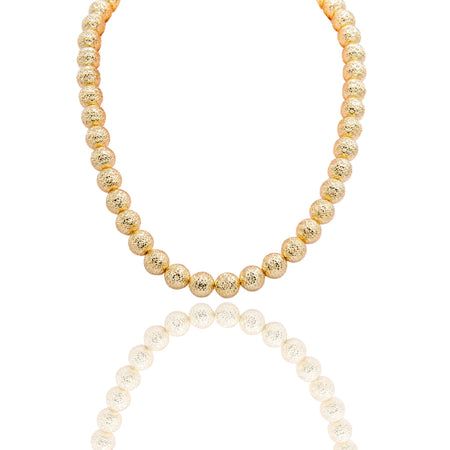 Collana Oro Giallo Oro 18 carati Girocollo Milleluci Solo Oro cm.41 Sfera 10 mm