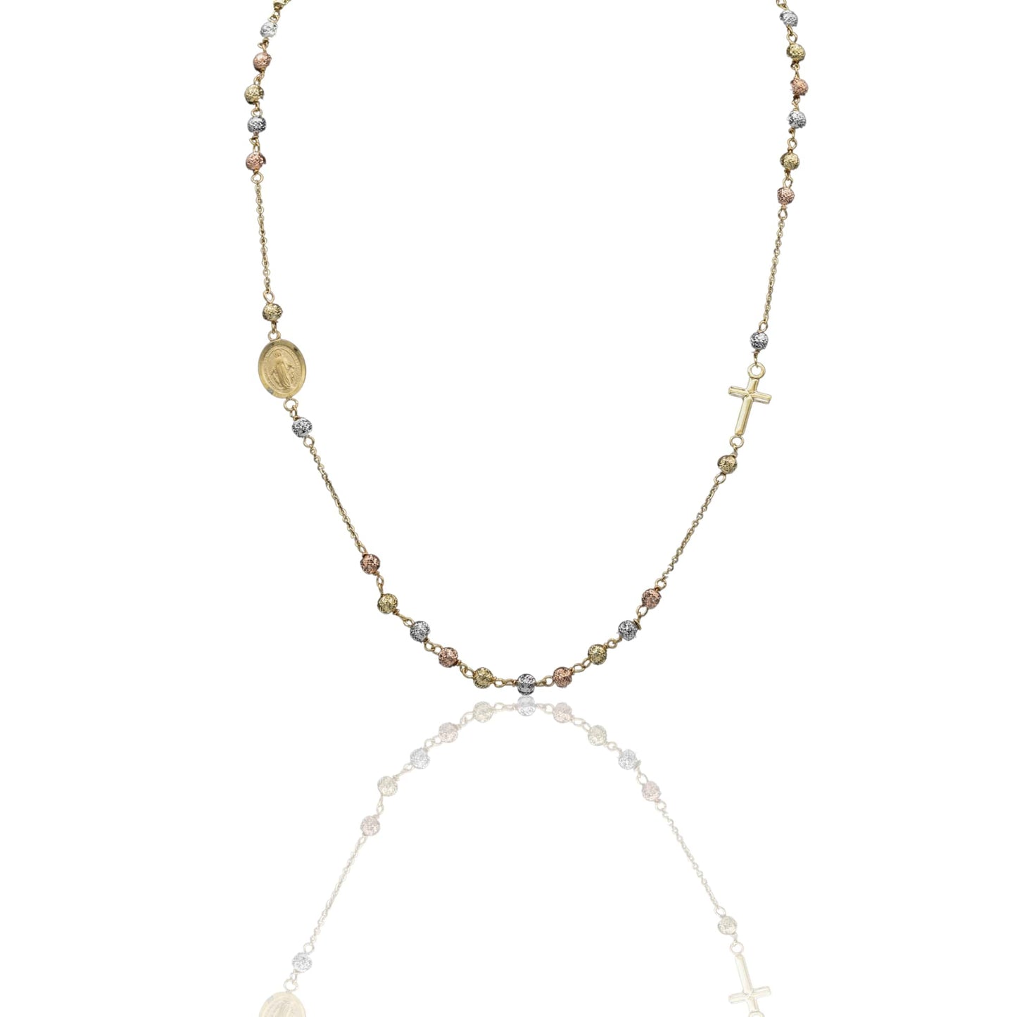 Collana Oro Bianco, Oro Giallo, Oro Rosa Oro 18 carati Rosario Girocollo Solo Oro