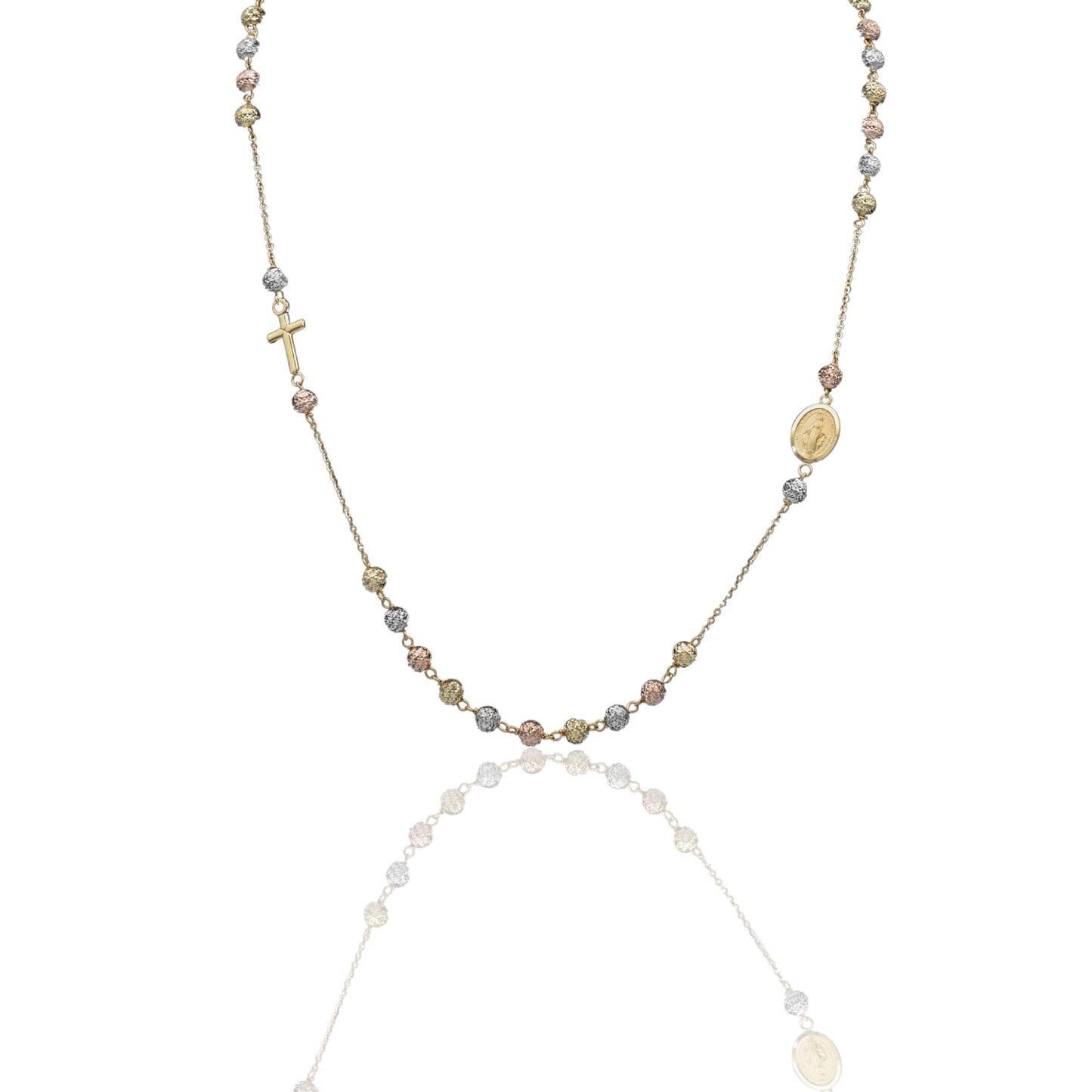 Collana Oro Bianco, Oro Giallo, Oro Rosa Oro 18 carati Rosario Girocollo Solo Oro