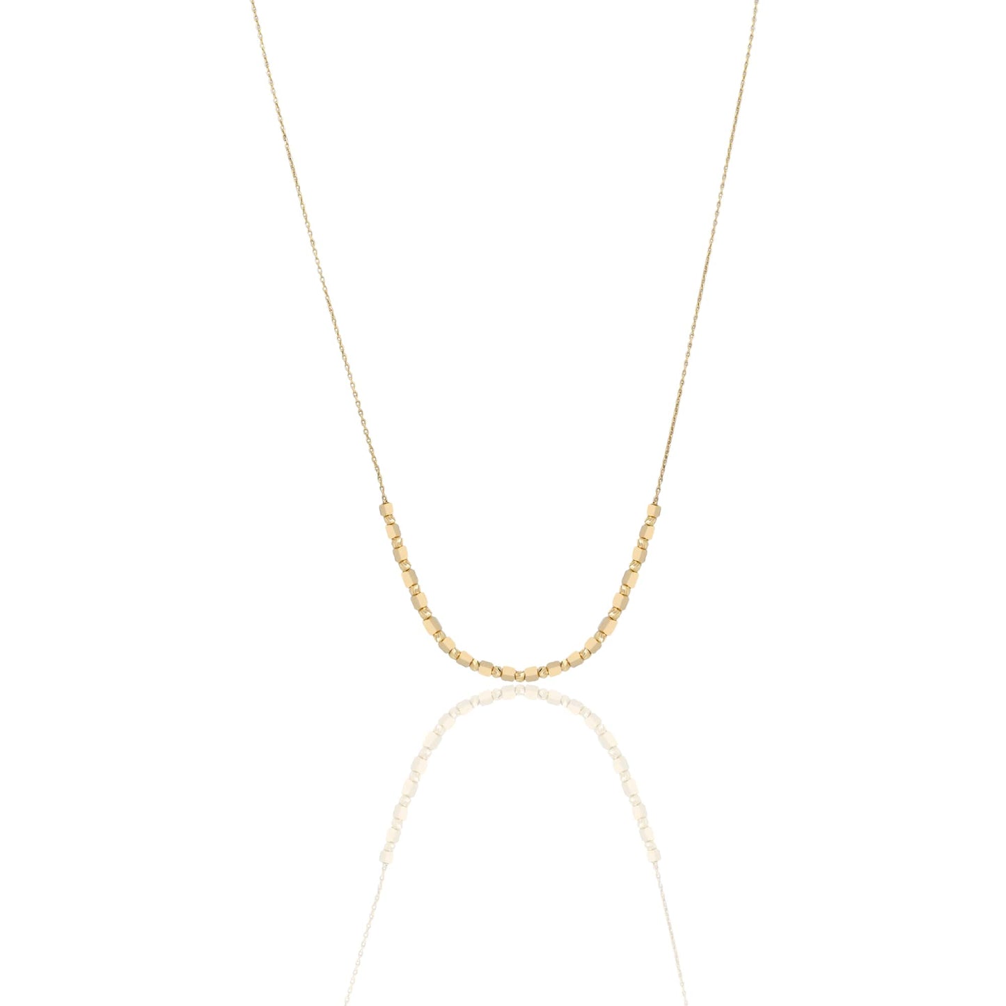 Collana Oro Giallo Oro 18 carati Girocollo A Sfere Alternate Solo Oro