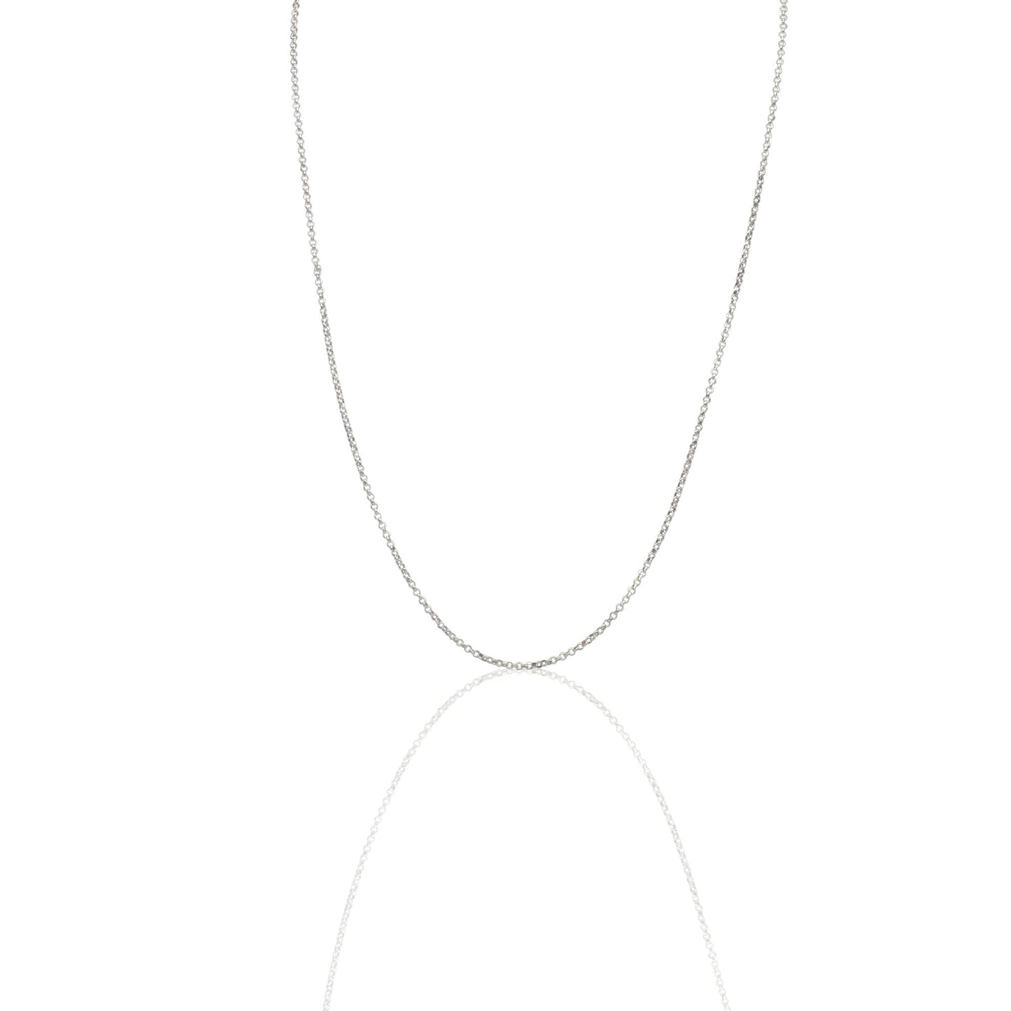 Collana Oro Bianco Oro 18 carati Girocollo Rolò Solo Oro cm.50