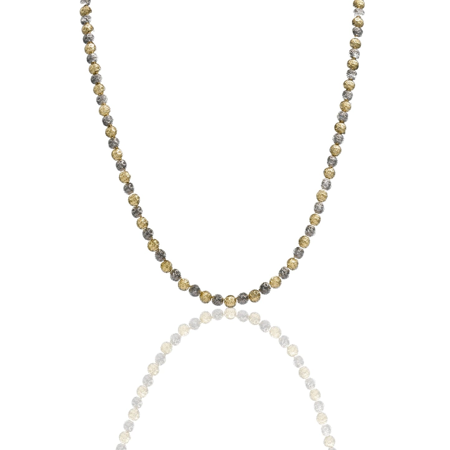 Collana Oro Giallo, Oro Brunito Oro 18 carati Girocollo Milleluci Solo Oro cm.60 Sfera 6 mm