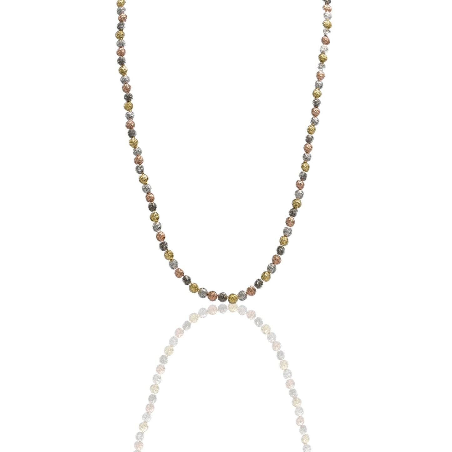 Collana Oro Bianco, Oro Giallo, Oro Rosa, Oro Brunito Oro 18 carati Girocollo Milleluci Solo Oro cm.50 Sfera 4 mm