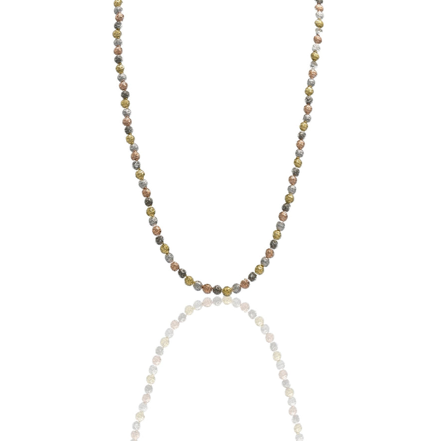 Collana Oro Bianco, Oro Giallo, Oro Rosa, Oro Brunito Oro 18 carati Girocollo Milleluci Solo Oro cm.50 Sfera 4 mm