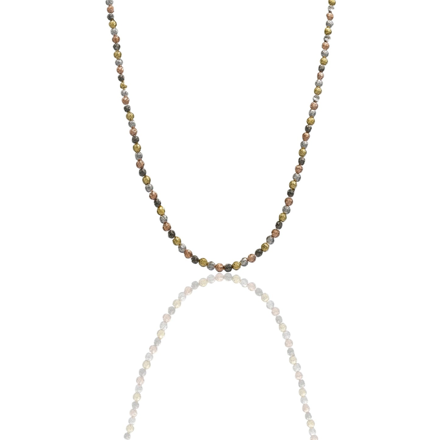 Collana Oro Bianco, Oro Giallo, Oro Rosa, Oro Brunito Oro 18 carati Girocollo Milleluci Solo Oro cm.50 Sfera 4 mm