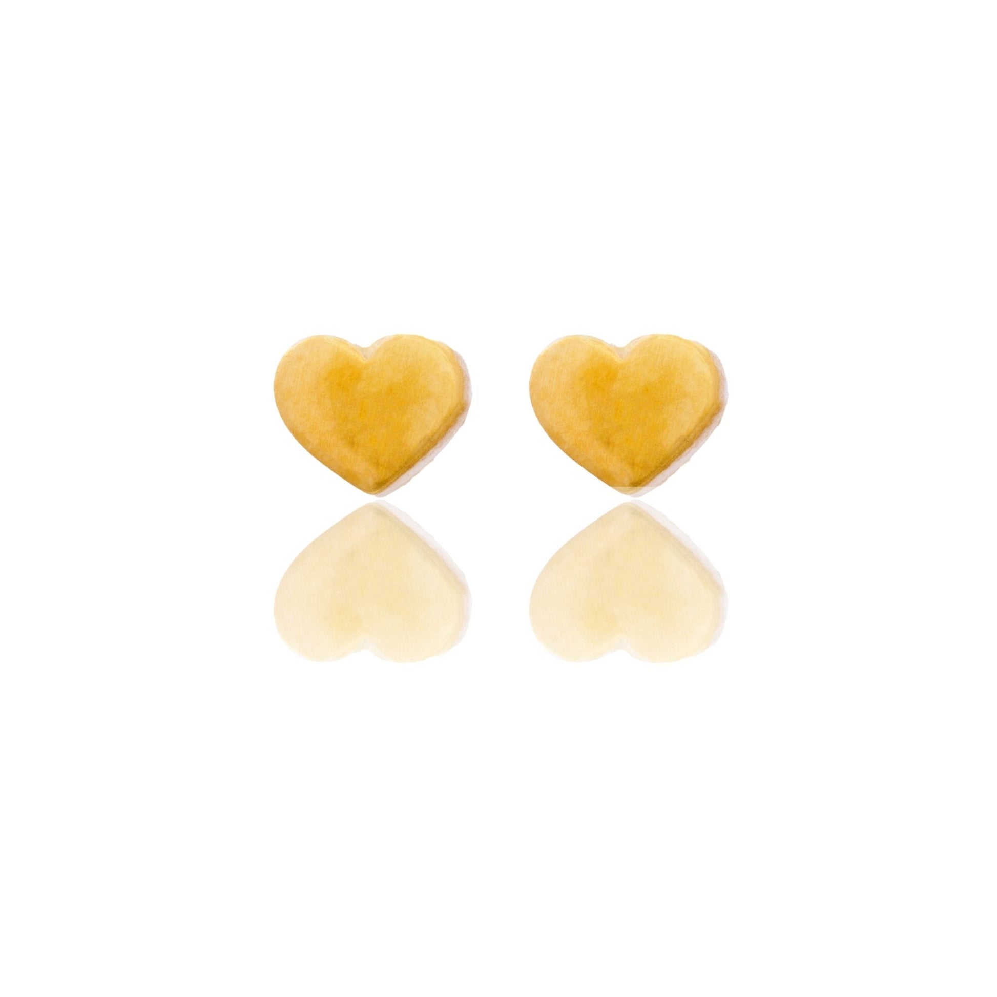 Orecchini Oro Giallo Oro 18 carati Cuore Bombato Solo Oro