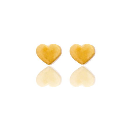 Orecchini Oro Giallo Oro 18 carati Cuore Bombato Solo Oro