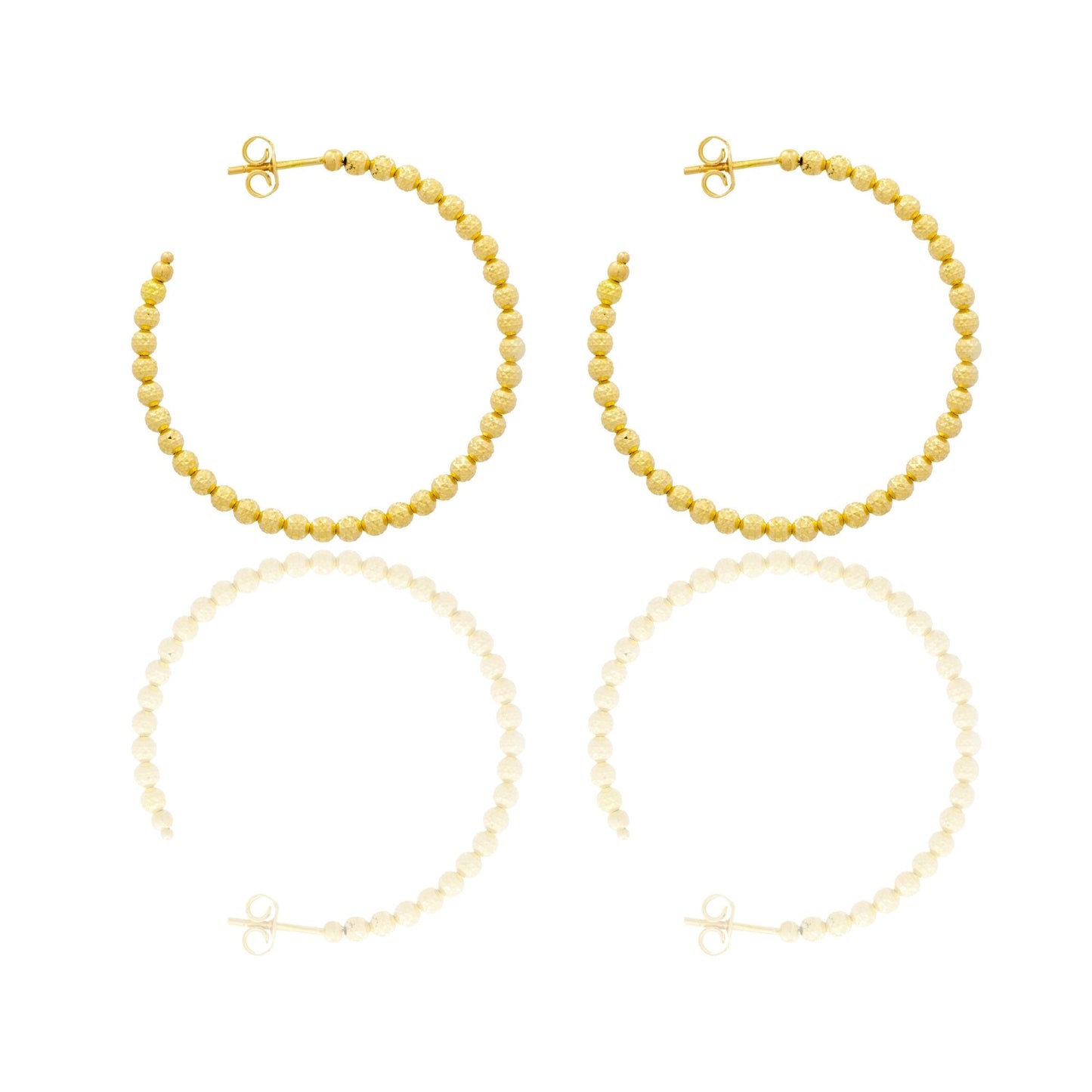 Orecchini Oro Giallo Oro 18 carati Cerchi Milleluci Solo Oro diametro esterno cm.4 diametro sfera mm.3