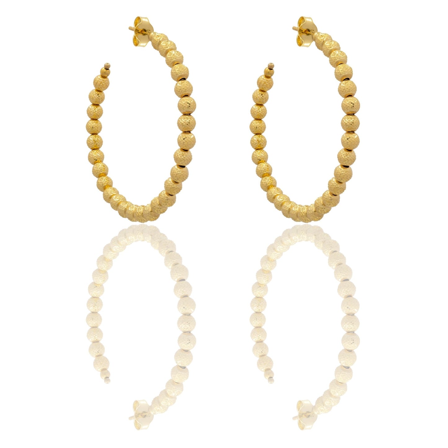 Orecchini Oro Giallo Oro 18 carati Cerchi Milleluci Solo Oro diametro esterno cm.4 diametro sfera mm.4