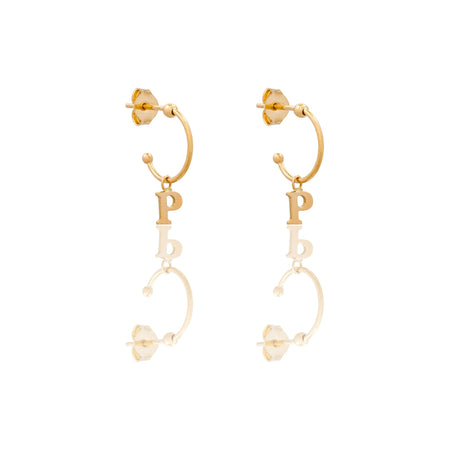 ORECCHINI DONNA CERCHIETTO CON LETTERA P