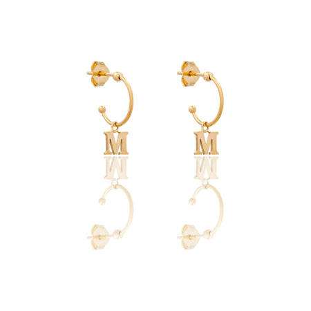 ORECCHINI DONNA CERCHIETTO CON LETTERA M